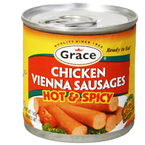 Grace Chicken Vienna Sausage - Hot & Spicy, 4.6 oz